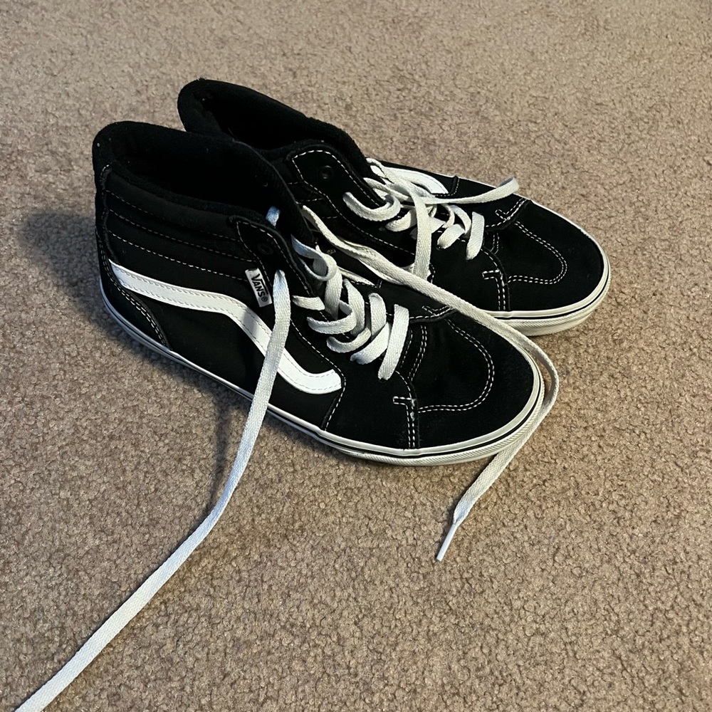 Vans Kids Black and White Sneakers